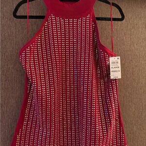 INC International Concepts Red Sleeveless Blouse